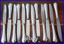12 grands couteaux CHRISTOFLE modèle SPATOURS métal argenté 24,5 cm
