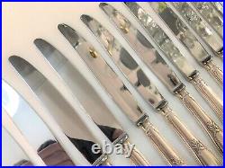 12 grands couteaux ERCUIS métal argenté Modèle LAURIER couverts 25cm Table GS