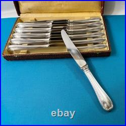 12 grands couteaux ERCUIS modèle AUTEUIL métal argenté 24,5 cm couvert table
