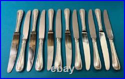12 grands couteaux ERCUIS modèle AUTEUIL métal argenté 24,5 cm couvert table
