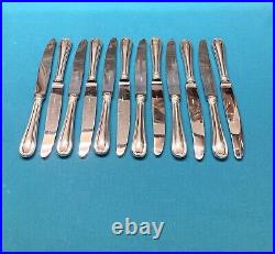 12 grands couteaux ERCUIS modèle AUTEUIL métal argenté 25,5 cm couvert table