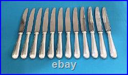 12 grands couteaux ERCUIS modèle BAGUETTE métal argenté couvert 24,5cm