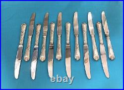 12 grands couteaux ERCUIS modèle LOUIS XV métal argenté no christofle MARLY