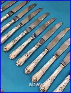12 grands couteaux ERCUIS modèle LOUIS XV métal argenté no christofle MARLY