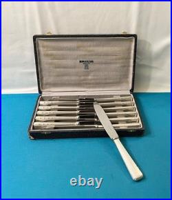 12 grands couteaux ERCUIS modèle NEPTUNE métal argenté 24,5 cm couvert table