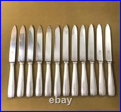 12 grands couteaux de table ART DECO métal argenté BOULENGER modèle BETTY 25 cm