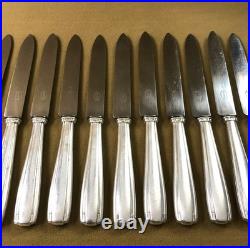 12 grands couteaux de table ART DECO métal argenté BOULENGER modèle BETTY 25 cm