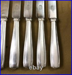 12 grands couteaux de table ART DECO métal argenté BOULENGER modèle BETTY 25 cm