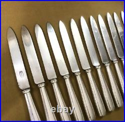 12 grands couteaux de table ART DECO métal argenté BOULENGER modèle BETTY 25 cm