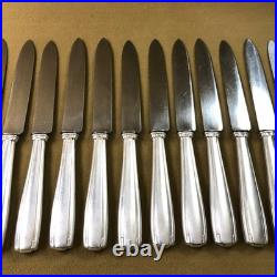 12 grands couteaux de table ART DECO métal argenté BOULENGER modèle BETTY 25 cm