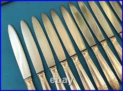 12 grands couteaux de table ART DECO métal argenté Modèle GRAND PRIX DE MONACO