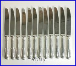 12 grands couteaux de table CHRISTOFLE modèle FILET CHINON métal argenté 24,5cm