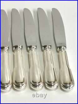 12 grands couteaux de table CHRISTOFLE modèle FILET CHINON métal argenté 24,5cm