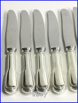 12 grands couteaux de table CHRISTOFLE modèle FILET CHINON métal argenté 24,5cm