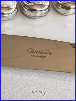 12 grands couteaux de table CHRISTOFLE modèle FILET CHINON métal argenté 24,5cm
