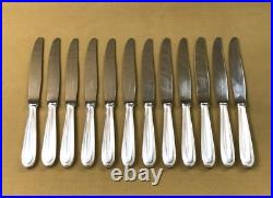 12 grands couteaux de table CHRISTOFLE modèle PERLES métal argenté 24,5 cm