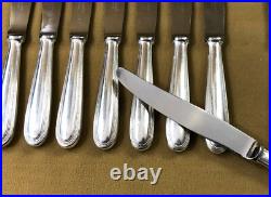 12 grands couteaux de table CHRISTOFLE modèle PERLES métal argenté 24,5 cm