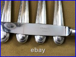 12 grands couteaux de table CHRISTOFLE modèle PERLES métal argenté 24,5 cm