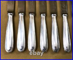 12 grands couteaux de table CHRISTOFLE modèle PERLES métal argenté 24,5 cm