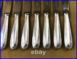 12 grands couteaux de table CHRISTOFLE modèle PERLES métal argenté 24,5 cm