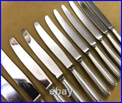 12 grands couteaux de table CHRISTOFLE modèle PERLES métal argenté 24,5 cm