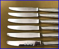 12 grands couteaux de table CHRISTOFLE modèle PERLES métal argenté 24,5 cm