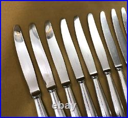 12 grands couteaux de table CHRISTOFLE modèle PERLES métal argenté 24,5 cm