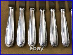 12 grands couteaux de table CHRISTOFLE modèle PERLES métal argenté 24,5 cm