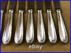 12 grands couteaux de table CHRISTOFLE modèle PERLES métal argenté 24,5 cm