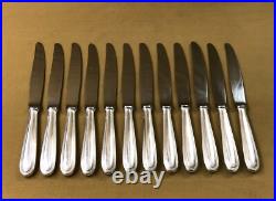 12 grands couteaux de table CHRISTOFLE modèle PERLES métal argenté 24,5 cm