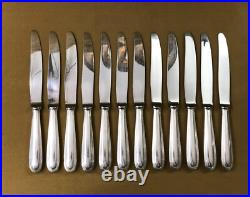 12 grands couteaux de table CHRISTOFLE modèle PERLES métal argenté 24,5 cm