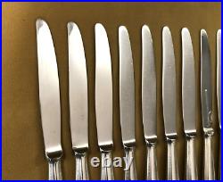 12 grands couteaux de table CHRISTOFLE modèle PERLES métal argenté 24,5 cm