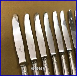 12 grands couteaux de table CHRISTOFLE modèle POMPADOUR métal argenté 24,5 cm