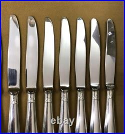 12 grands couteaux de table CHRISTOFLE modèle POMPADOUR métal argenté 24,5 cm