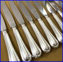 12 grands couteaux de table CHRISTOFLE modèle SPATOURS métal argenté 24,5 cm