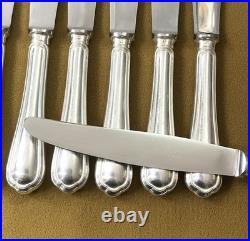 12 grands couteaux de table CHRISTOFLE modèle SPATOURS métal argenté 24,5 cm