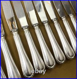 12 grands couteaux de table CHRISTOFLE modèle SPATOURS métal argenté 24,5 cm