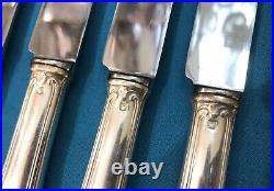 12 grands couteaux de table Métal argenté Modèle ROCAILLE / MARLY 25 cm Couvert