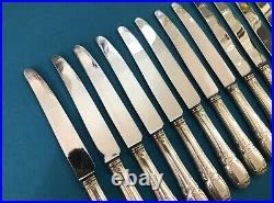 12 grands couteaux de table Métal argenté Modèle ROCAILLE / MARLY 25 cm Couvert