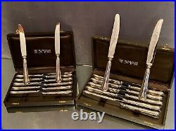 12 grands couteaux en métal argenté modèle filet violoné Saint Médard