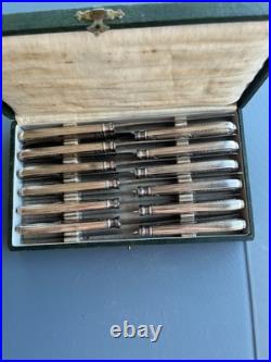 12 grands couteaux en métal argenté orfèvre Ravinet Denfert modèle perle