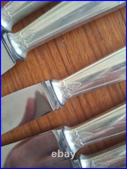 12 grands couteaux modèle Empire métal argenté 26 cm