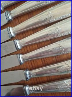 12 grands couteaux modèle Empire métal argenté 26 cm