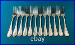 12 grands couverts CHRISTOFLE modèle RUBANS CROISÉS métal argenté 21,5 cm