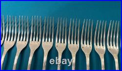 12 grands couverts CHRISTOFLE modèle RUBANS CROISÉS métal argenté 21,5 cm
