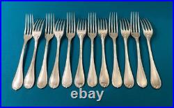 12 grands couverts CHRISTOFLE modèle RUBANS CROISÉS métal argenté 21,5 cm