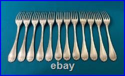 12 grands couverts CHRISTOFLE modèle RUBANS CROISÉS métal argenté 21,5 cm