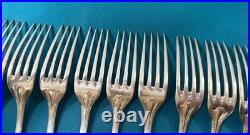 12 grands couverts CHRISTOFLE modèle RUBANS CROISÉS métal argenté 21,5 cm