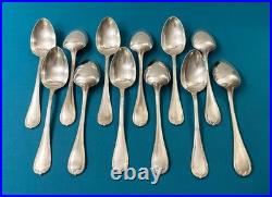 12 grands couverts CHRISTOFLE modèle RUBANS CROISÉS métal argenté 21,5 cm
