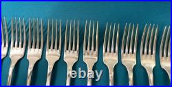 12 grands couverts ERCUIS modèle VIEUX PARIS métal argenté CLUNY 20,5 cm table